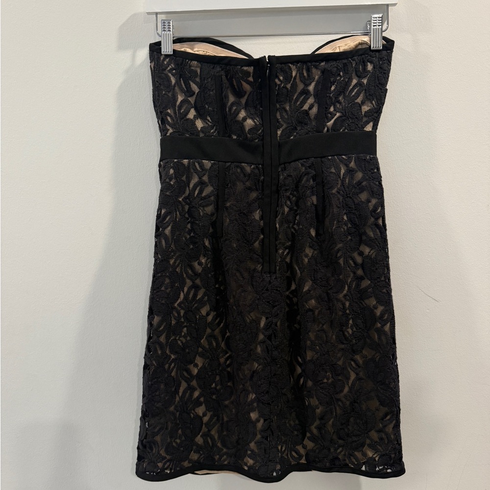 LOFT Black Strapless Lace Dress - Picture 4 of 5